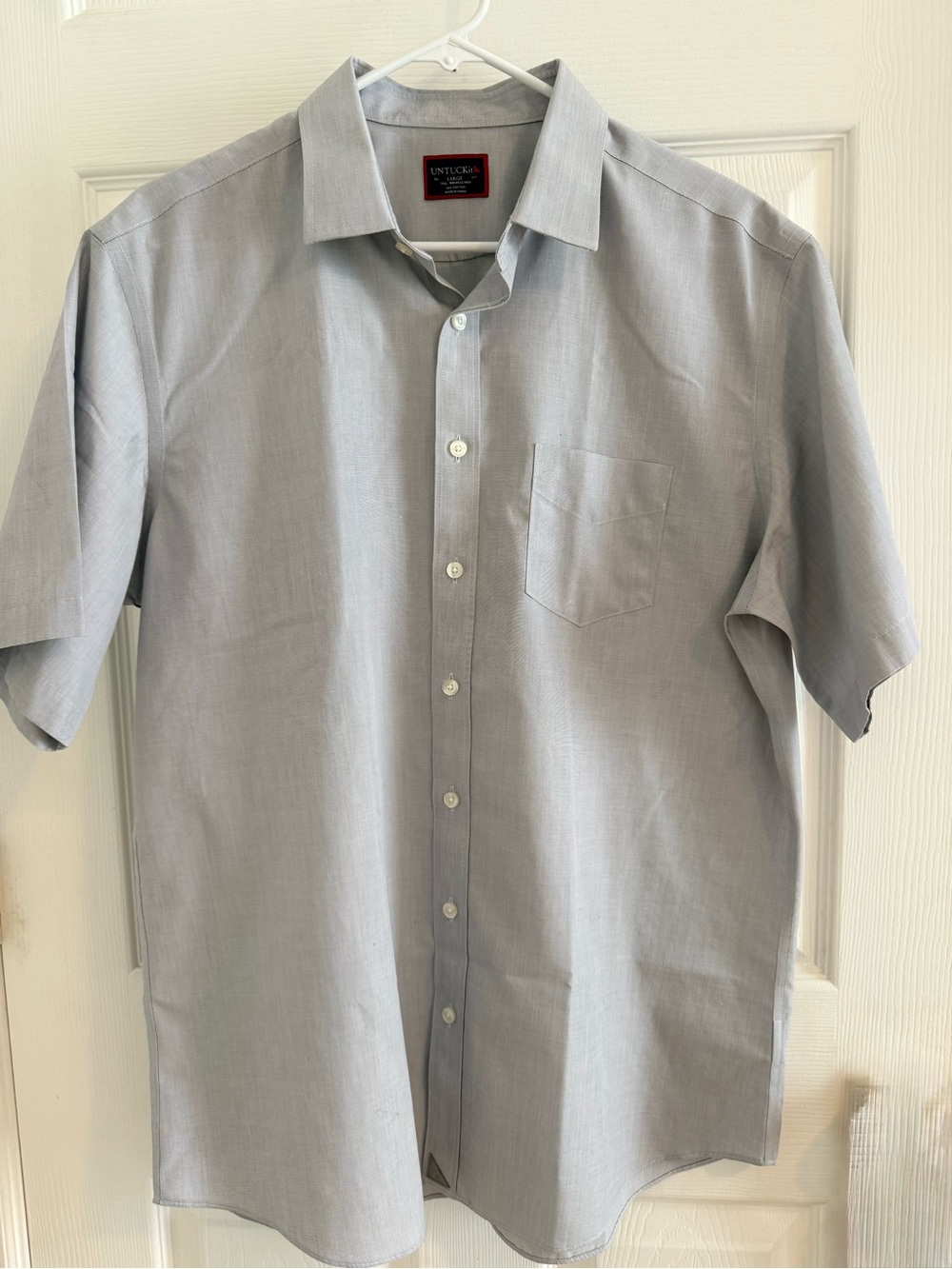 UNTUCKit Men's Short-Sleeve Button-Down Shirt - Light Gray